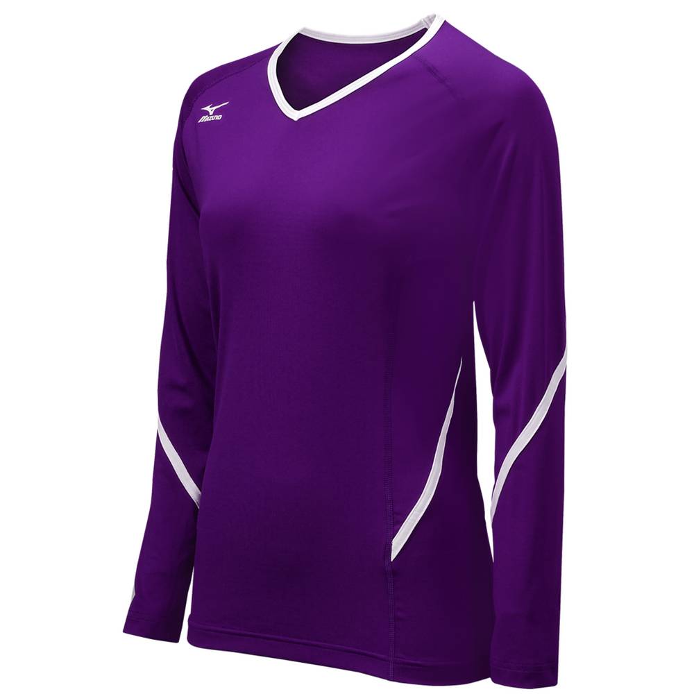 Damske Dresy Mizuno Techno Generation Long Sleeve Volejbalove Nachový/Biele Vypredaj BYHF23581